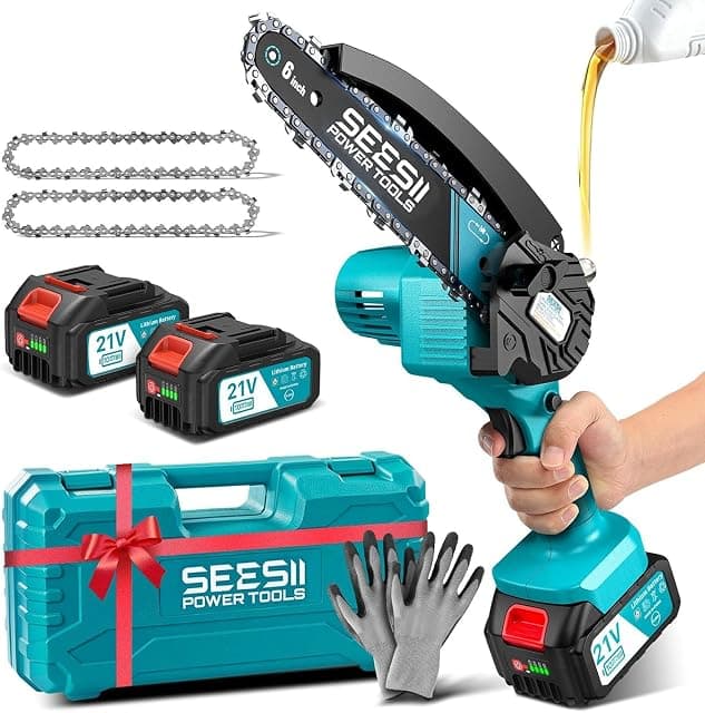 SEESII mini tronçonneuse sans fil 15cm